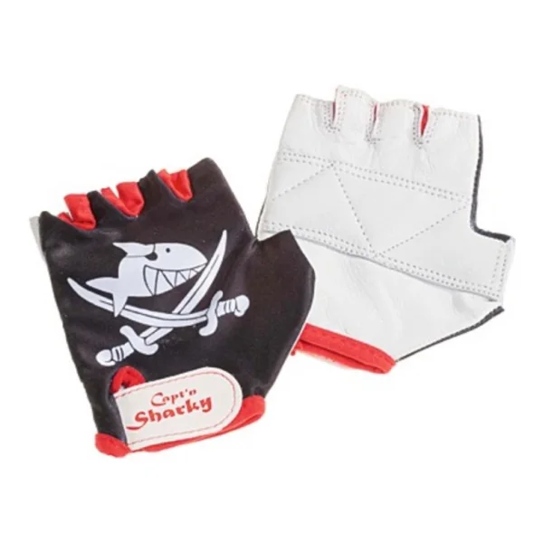 BIKE FASHION KINDERHANDSCHUHE SHARKY GR 3 SCHWARZ WEISS ROT