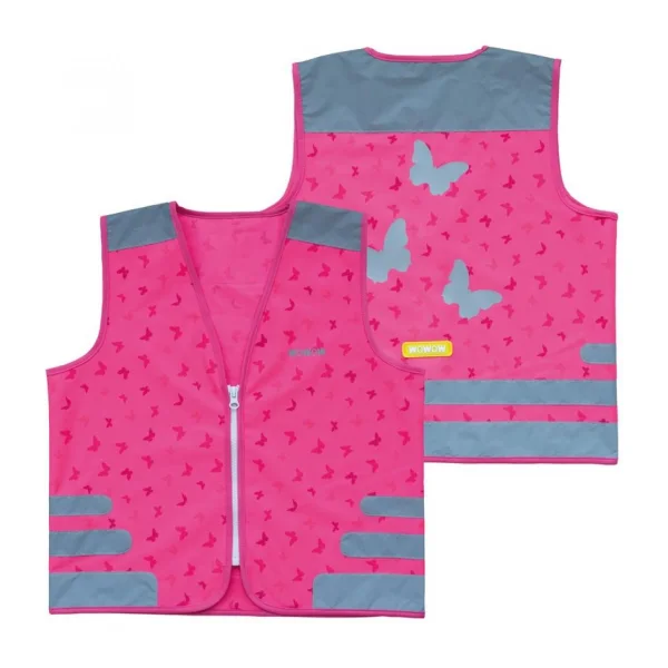 Wowow Sicherheitsweste Nutty Jacket für Kinder pink mit Refl Streifen Größe L