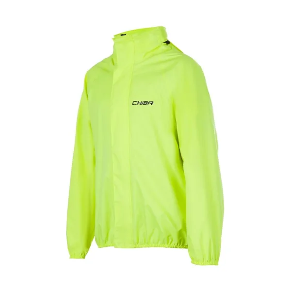 Chiba Regenjacke Rain Kids neongelb Größe L - wasserdichte Kinder-Fahrradjacke mit reflektierenden Elementen, winddicht und atmungsaktiv, leicht, kompakt verstaubar und gut sichtbar im Straßenverkehr