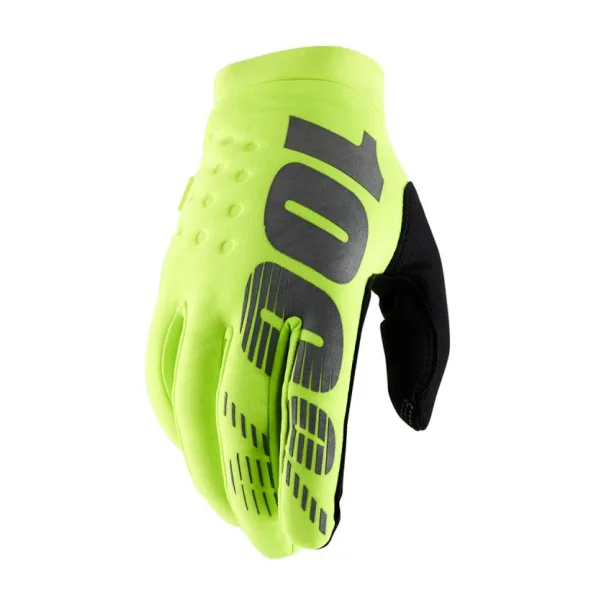 100% Brisker Youth Cold Weather Gloves M fluo yellow - warme Bikehandschuhe für Kids
