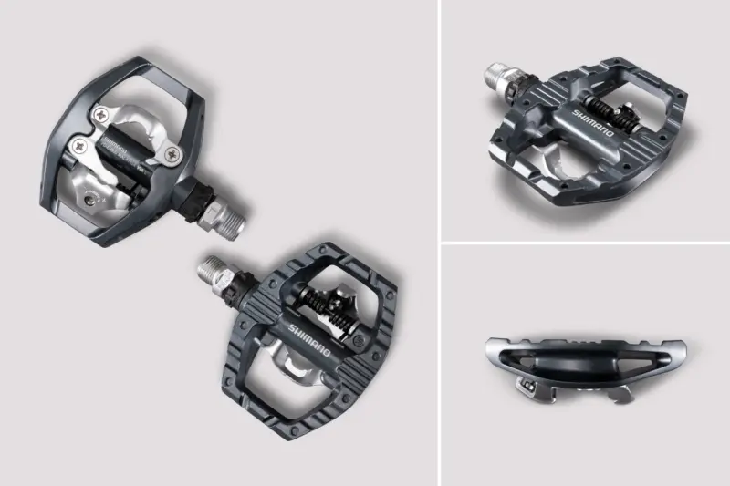 Shimano EH500 SPD Dual Platform Pedals - Clipless & Flat Commuter Touring Pedals - Black