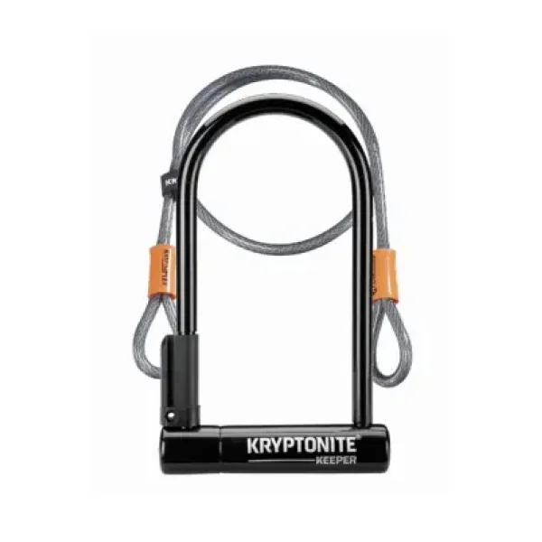 Kryptonite New Keeper 12 Standard D-Lock - Sold Secure Silver - 12mm Hardened Steel U-Lock - Black