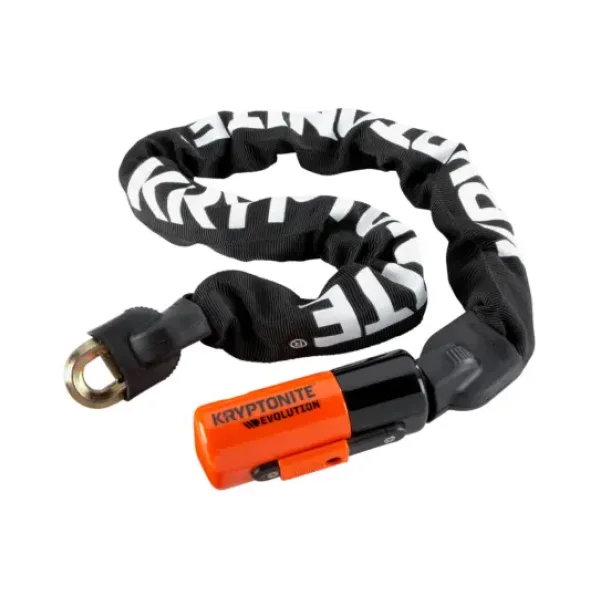Kryptonite Evolution 1090 Series 4 Integrated Chain Lock - Sold Secure Gold - 10mm x 90cm - Black
